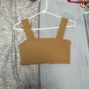 Shein tan crop tank top